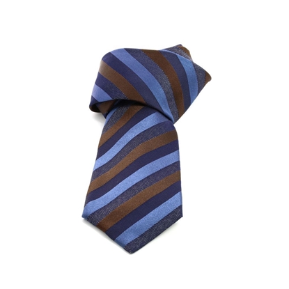 Picture of Blue/Brown Regimental Silk Tie - 8 cm. wide 