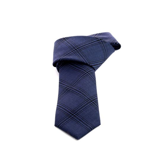 Picture of Blue Checked Wool Tie - 7 cm. wide 
