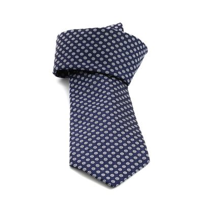 Picture of Blue Micro Patterned Jacquard Silk Tie - 8 cm. wide