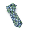 Picture of Blue/Light Blue/Green Flowers Silk Tie - 7 cm. wide 