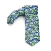 Picture of Blue/Light Blue/Green Flowers Silk Tie - 7 cm. wide 