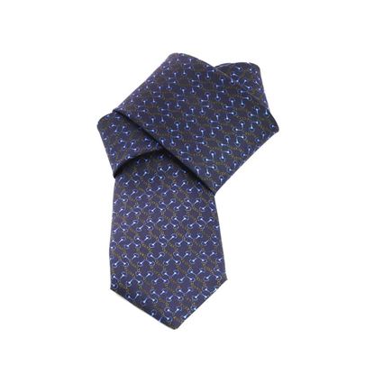 Picture of Dark Blue Chains Patterned Silk Tie - 7 cm. wide 