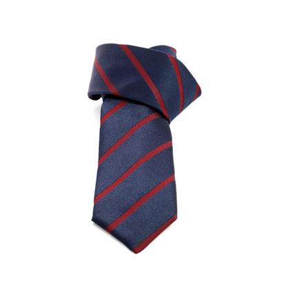 Picture of Dark Blue Regimental Jacquard Silk Tie - 7 cm. wide 