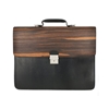Picture of Ebony Wood & Black Leather Briefcase - Three Compartments