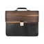 Picture of Ebony Wood & Black Leather Briefcase - Three Compartments