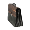 Picture of Ebony Wood & Black Leather Briefcase - Three Compartments