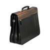 Picture of Ebony Wood & Black Leather Briefcase - Three Compartments