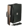 Picture of Ebony Wood & Black Leather Briefcase - Three Compartments