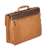Picture of Ebony Wood & Honey Leather Briefcase - One Compartment