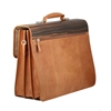 Picture of Ebony Wood & Honey Leather Briefcase - Three Compartments