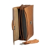 Picture of Ebony Wood & Honey Leather Briefcase - Three Compartments