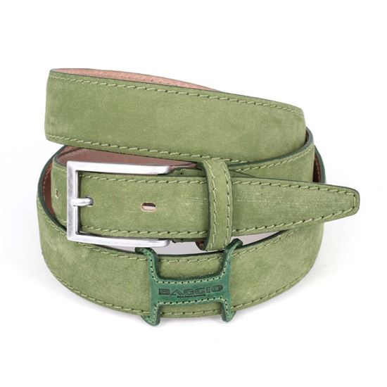 Picture of Green Vintage Shaped Calf Leather Belt