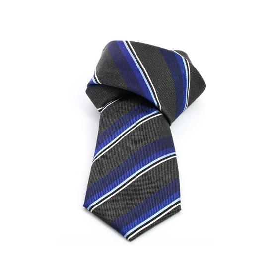 Picture of Grey/Blue Regimental Silk Tie - 8 cm. wide 