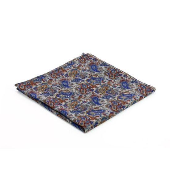 Picture of Grey Paisley Wool Handkerchief