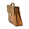 Picture of Teak Wood & Honey Leather Briefcase - One Compartment