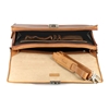 Picture of Teak Wood & Honey Leather Briefcase - One Compartment