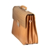 Picture of Teak Wood & Honey Leather Briefcase - Three Compartments