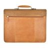 Picture of Teak Wood & Honey Leather Briefcase - Three Compartments
