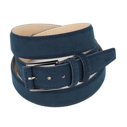Picture of Dark Blue Alcantara Belt - Double Loops - 3,5 cm. wide