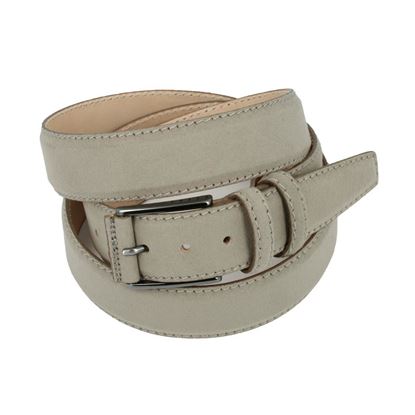 Picture of Dove Brown Alcantara Belt - Double Loops - 3,5 cm. wide