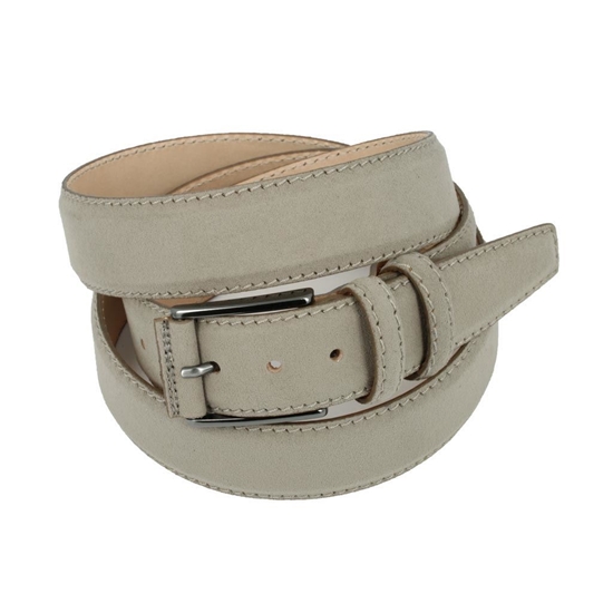 Picture of Dove Brown Alcantara Belt - Double Loops - 3,5 cm. wide