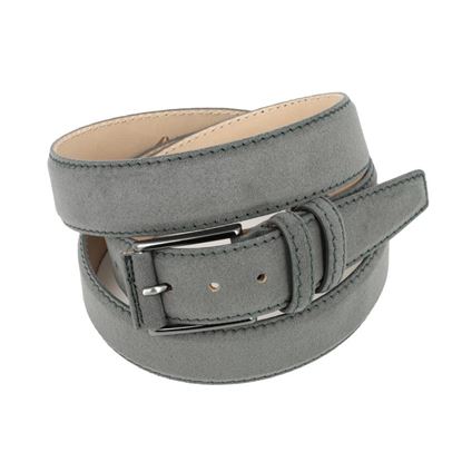 Picture of Grey Alcantara Belt - Double Loops - 3,5 cm. wide