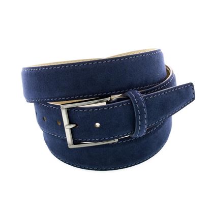Picture of Blue Alcantara Belt - 3,5 cm. wide