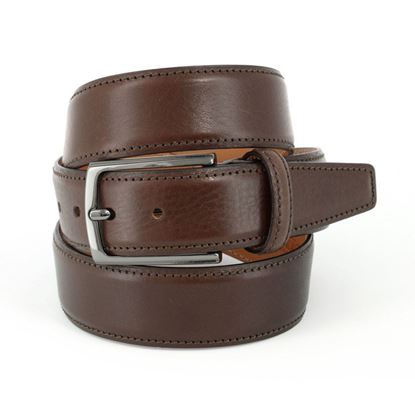 Picture of Dark Brown Hammered Calf Leather Belt - 3,5 cm. wide