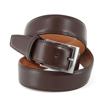 Picture of Dark Brown Smooth Calf Leather Belt - 3,5 cm. wide