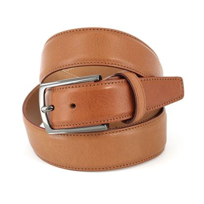 Picture of Cognac Hammered Calf Leather Belt - 3,5 cm. wide