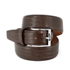 Picture of Brown Lizard Print Calf Leather Belt - 3,5 cm. wide