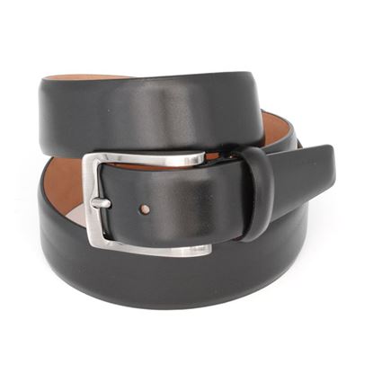 Picture of Black Smooth Welded Calf Leather Belt - 3,5 cm. wide
