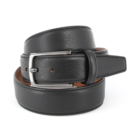Picture of Black Hammered Calf Leather Belt - 3,5 cm. wide