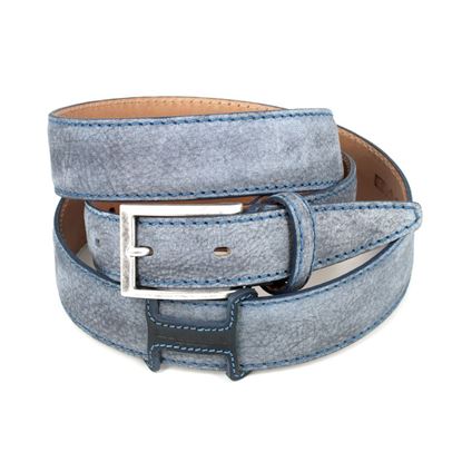 Picture of Aviation Blue Vintage Shaped Calf Leather Belt