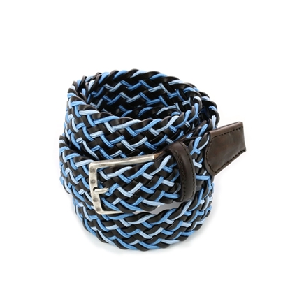 Picture of Dark Brown & Blue Braided Belt - 3,5 cm. wide