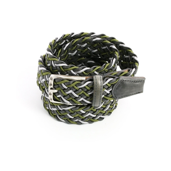 Picture of Green & Grey Braided Belt - 3,5 cm. wide