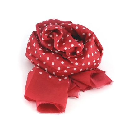 Picture of Red Polka Dots Lightweight Scarf