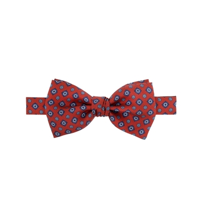 Picture of Red Little Flowers Patterned Silk Bow Tie