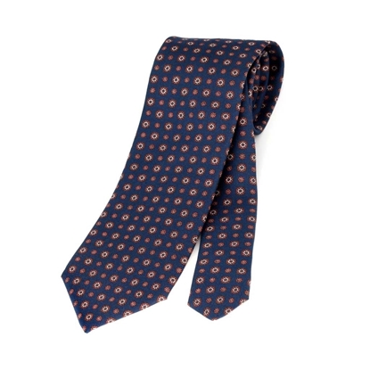 Picture of Classic Geometric Patterned Silk Tie - 8 cm. wide