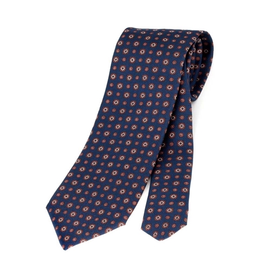Picture of Classic Geometric Patterned Silk Tie - 8 cm. wide