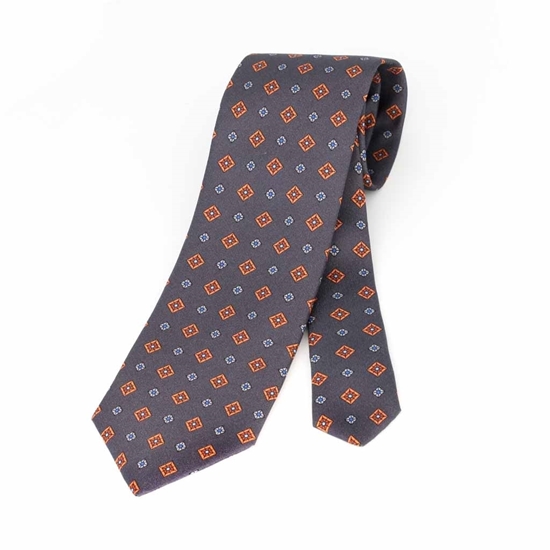 Picture of Geometric Pattern Silk Tie - 8 cm. wide