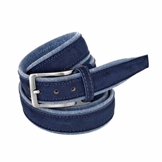 Picture of Blue Alcantara Belt - 3,5 cm. wide