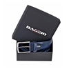 Picture of Blue Alveolar Printed Calf Leather Belt - 3,5 cm. wide