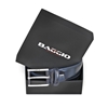 Picture of Blue Fretworked Tip Brushed Calf Leather Belt - 3,5 cm. wide