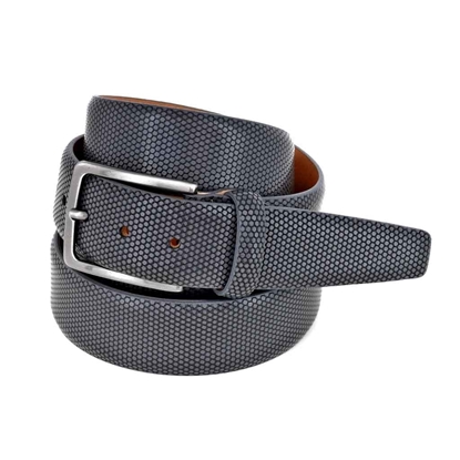 Picture of Grey Aveolar Printed Calf Leather Belt - 3,5 cm. wide