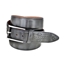 Picture of Grey Fretworked Tip Brushed Calf Leather Belt - 3,5 cm. wide