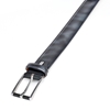 Picture of Grey Fretworked Tip Brushed Calf Leather Belt - 3,5 cm. wide