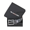 Picture of Grey Fretworked Tip Brushed Calf Leather Belt - 3,5 cm. wide
