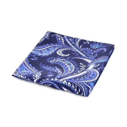 Picture of Blue Paisley Silk Handkerchief