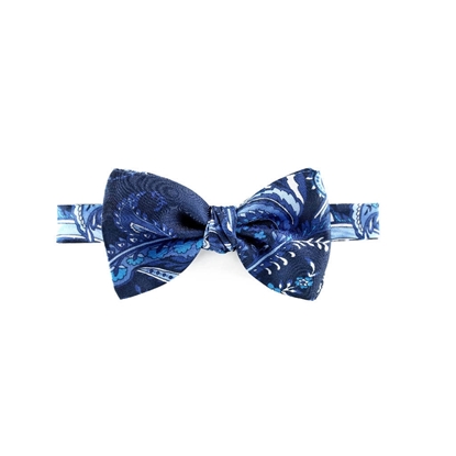 Picture of Blue Paisley Patterned Silk Bow Tie